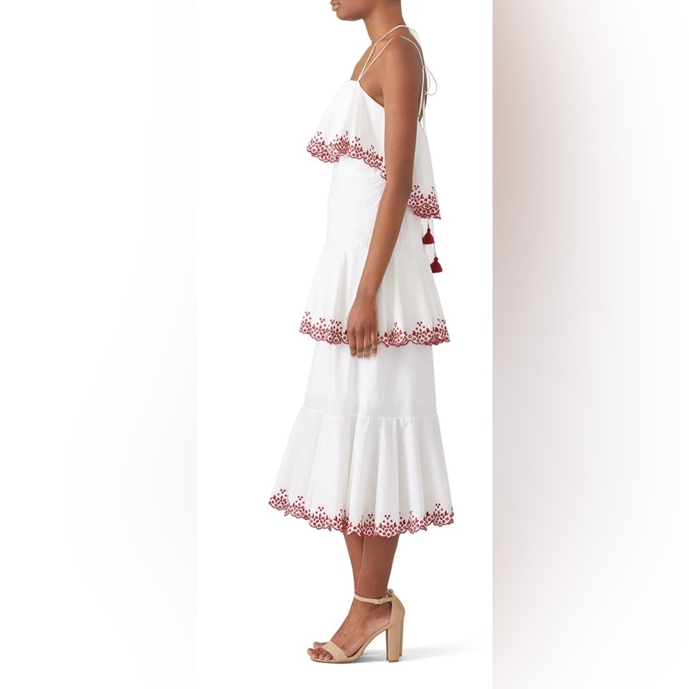 Rebecca Minkoff Tiered Clarissa Dress Midi Cotton Wedding , size 6 - Picture 4 of 11